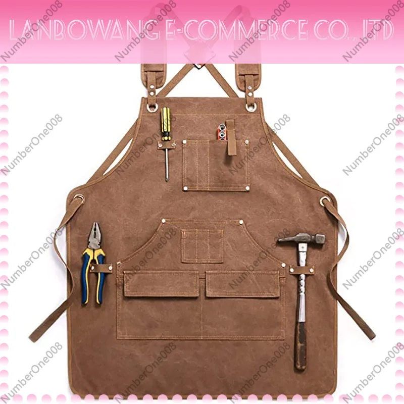 Thickened Canvas Work Apron Cu - Gardening Tools Logo recension och pris