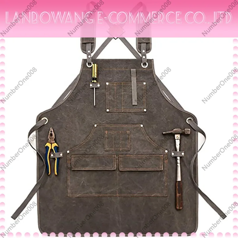 Thickened Canvas Work Apron Cu - Gardening Tools Logo recension och pris