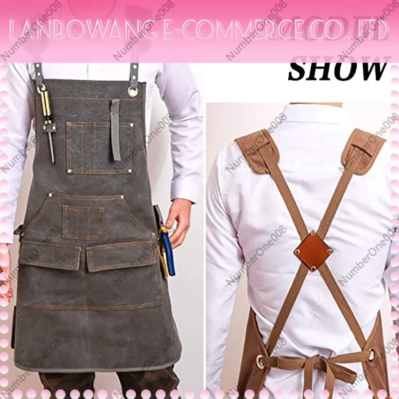 Thickened Canvas Work Apron Cu - Gardening Tools Logo recension och pris