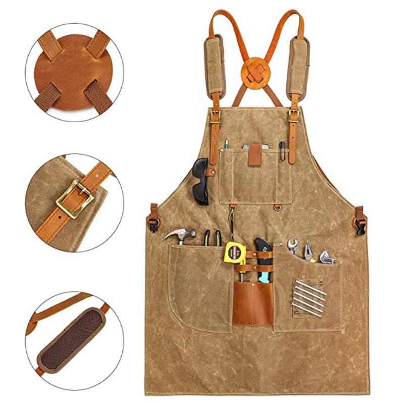 Men Canvas Apron Multifunction - Gardening Tools Logo recension och pris