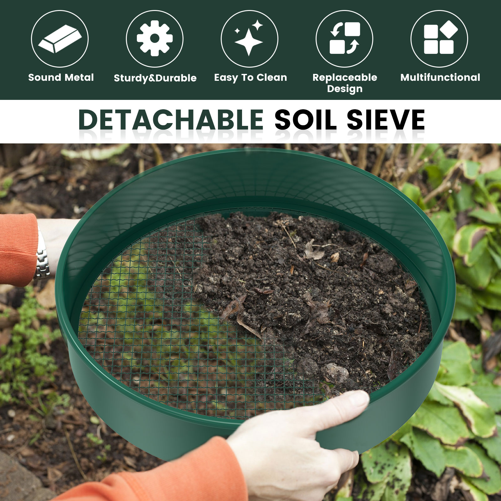 Soil Sifter Set Metal Garden S - Garden Sieve Soil recension och pris